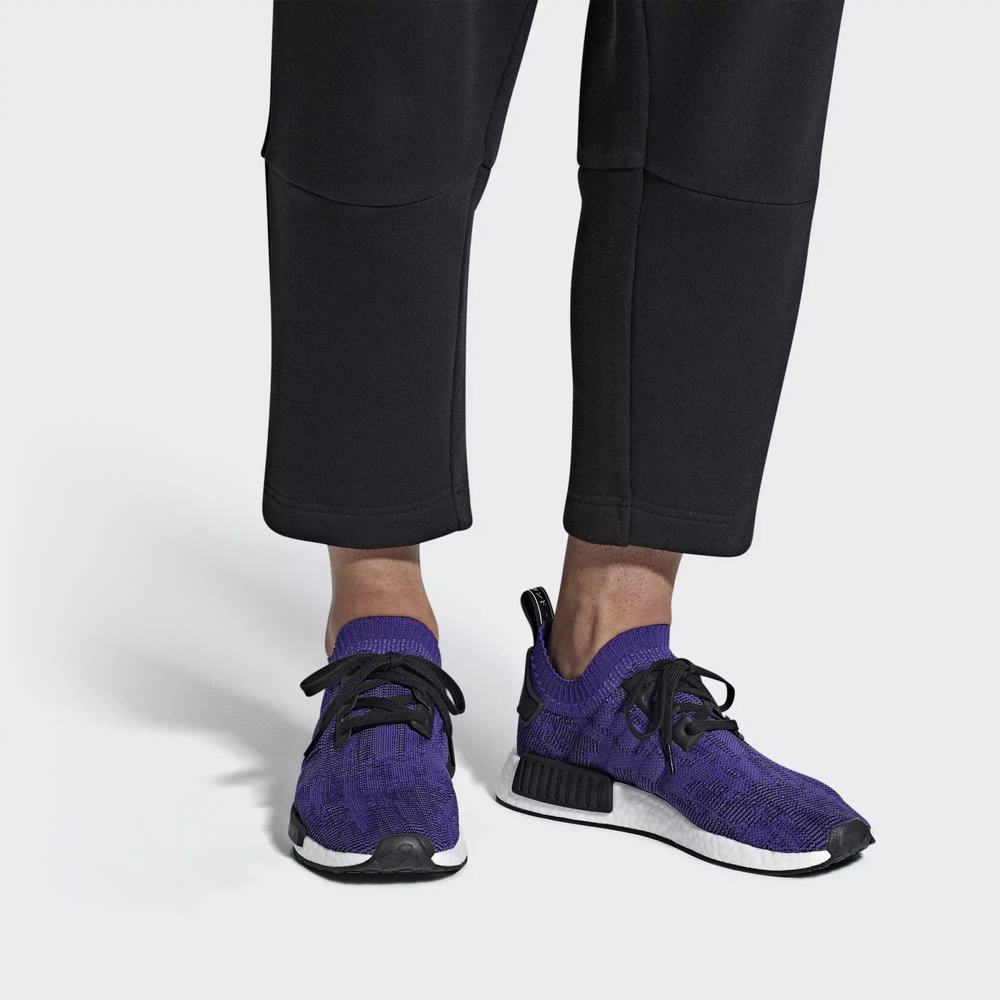 Adidas NMD R1 Primeknit Tenis Morados Para Hombre (MX-63541)